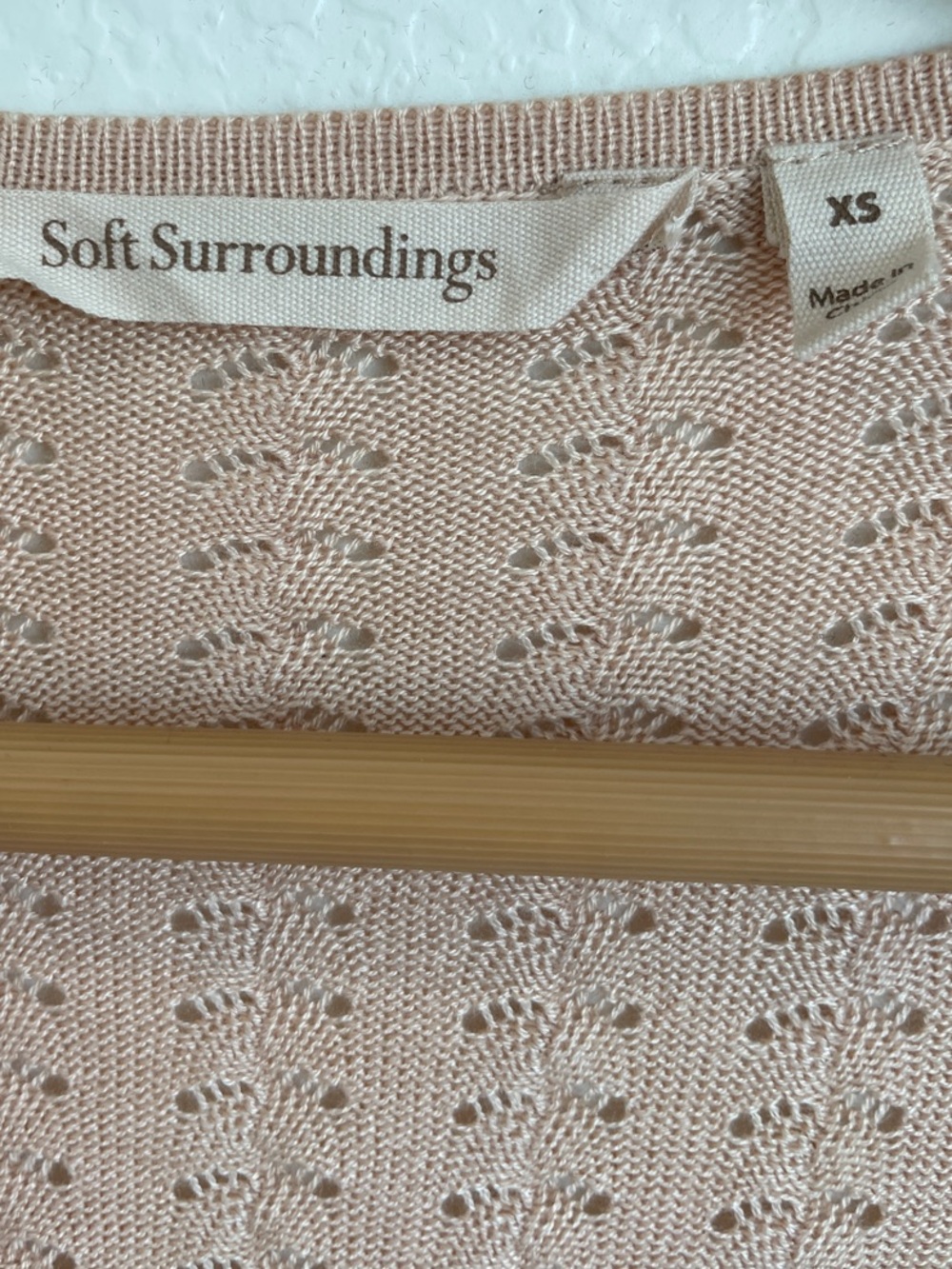 Soft Surroundings Dusty Pink Tie-Front Open-Knit Cardigan - Picture 2 of 10